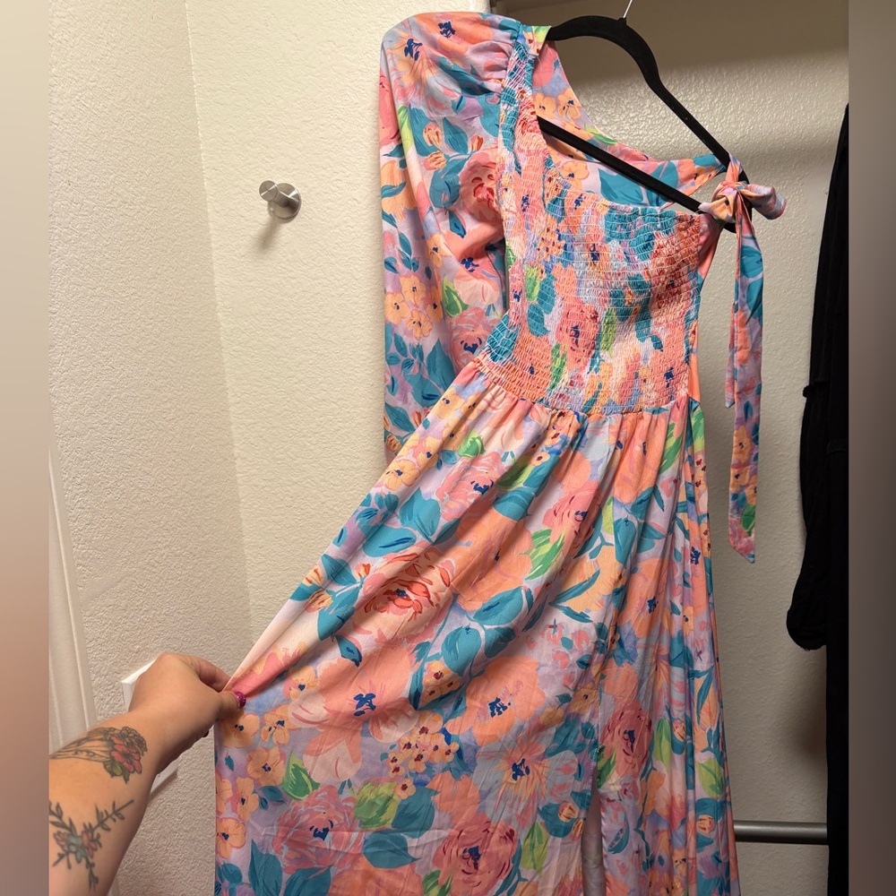 Sunday Up dress in Medium. pink floral.
